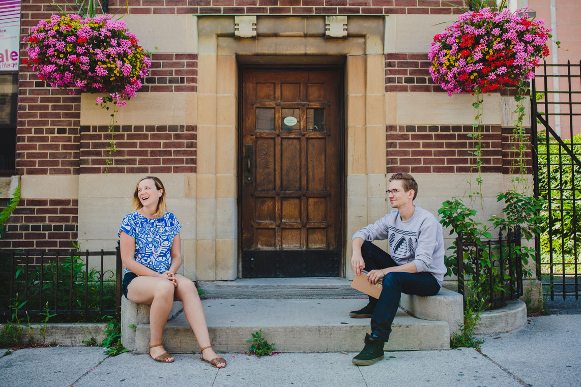 In front of the Worker Bee office.