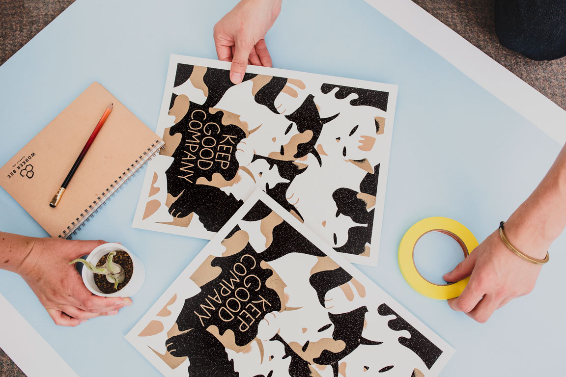 arranging a worker bee photo shoot