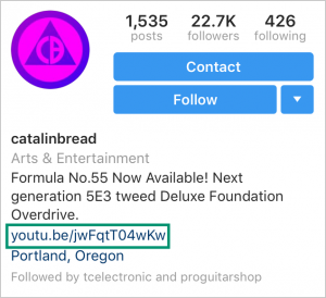instagram changed bio link example