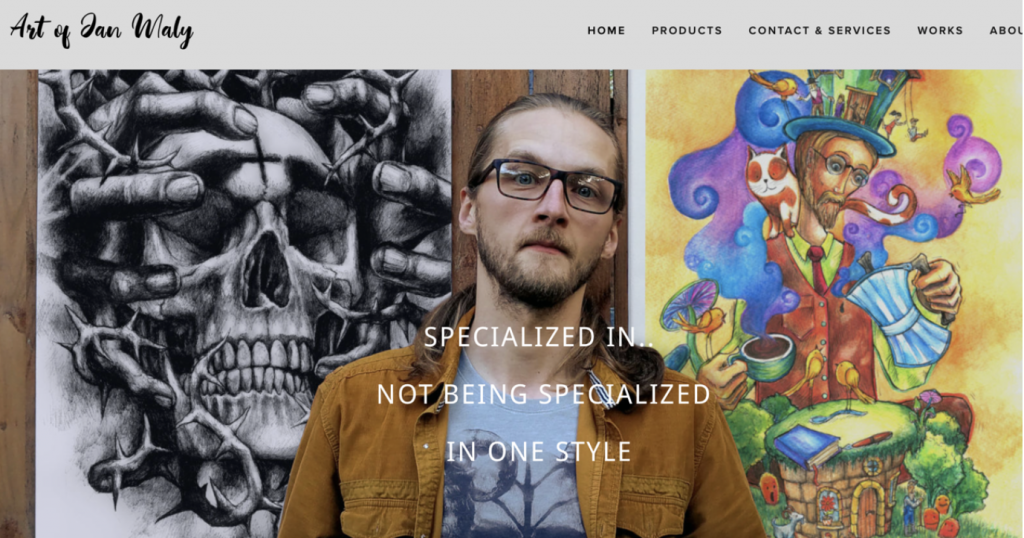 Jan Maly artist and tattooist uses his .ART domain name for his online gallery of art.