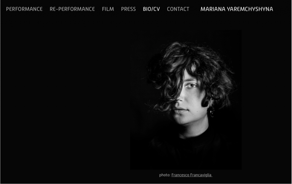 Mariana Yaremchyshyna, pianist and researcher, uses a .ART domain for her bio.
