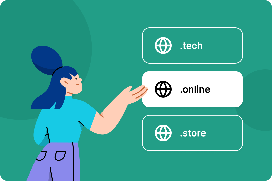A cartoon girl pointing to a pillbox with '.online' inside.